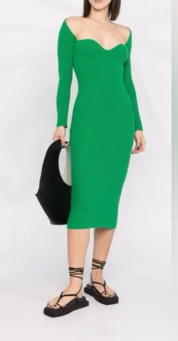 arch4 Cashmere Coco Midi Dress in Emerald Green XS