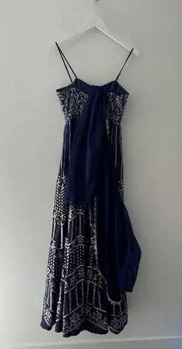 SANI Purple Anjali Metallic Embroidered Anarkali with Dupatta L Size L