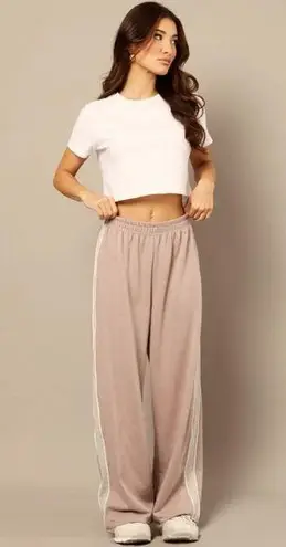 NWT Prince Break Point FLlcTrack Pant Small Dusty Pink, White Pink