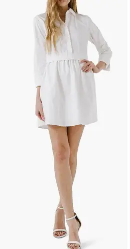English Factory Long Sleeve Mini Shirtdress.a23
