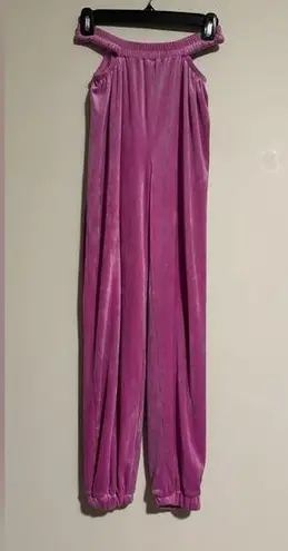 EUC Vivre La Vie Pink Waist Cutout Velour Joggers size small