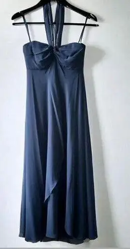 Jenny Yoo dark periwinkle halter maxi gala dress, size 6