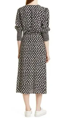 Hugo Boss 💙💖 Responsible Collection Daflori Balloon Sleeve Midi Spotted Dress