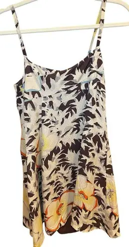 HD in Paris Anthropologie Women 2 Silk Dress Fern & Flower Flowy Slip Dress Boho