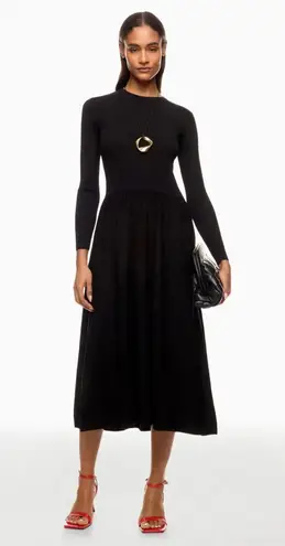 Thakoon Drop Waist Midi Dress Black