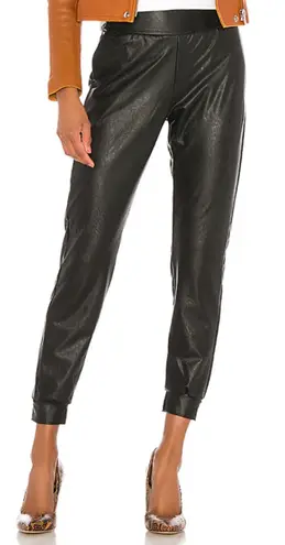 Commando Faux Leather Joggers Pants Pull-On Stretch Tapered Black Size Small - Image 1