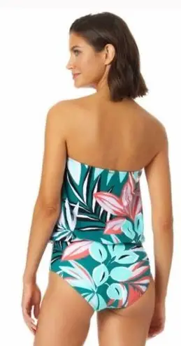 Anne cole one piece blouson Keyhole Swimsuit tube/halter top size 10 women’s 🆕