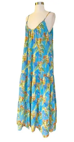 Roberta Roller Rabbit ROLLER RABBIT Dakota Maxi Dress Floral Caprice Blue Sleeveless Cotton Small NWT