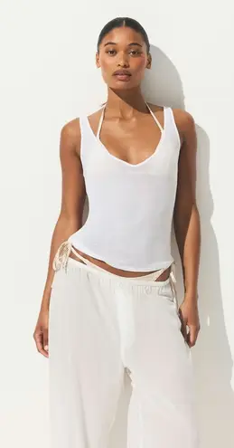 SKIMS Threadbare Rib V Neck Tank Snow Size Medium