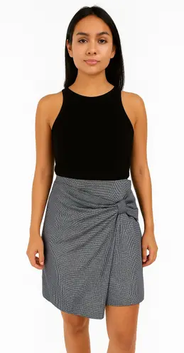 Ann Taylor  Black White Houndstooth Bow Detail Knee Length Skirt Size 12P