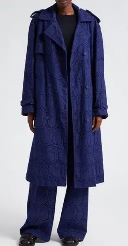 Farm Rio Eyelet Double Breasted Trench Coat XS