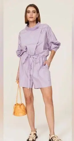 Aknvas Ketevan Romper Long Sleeve in Lavender Light Pastel Purple Lightweight L