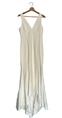 Likely White Hil Lo Gown 6 Sleeveless Formal Crepe Dress