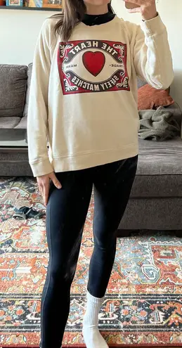 Heart Safety Matches Neutral Graphic Crewneck Size M