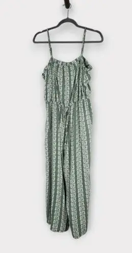 AUW Green Wide Leg Jumpsuit with Paisley Print and Cropped Pants NWT Size XL