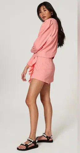 Milly Pink Miriam French Terry Cotton Blend Side-Ruffle Skort Size Medium