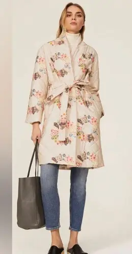 Samantha Sipos Quilted Sunburst Coat Granny Squares Quilt Lightweight sz Medium