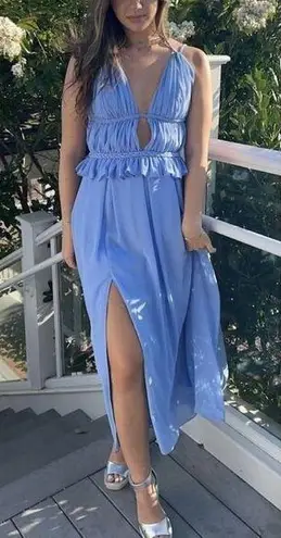 Dress the Population Athena Halter Neck Gown in Periwinkle Size Small