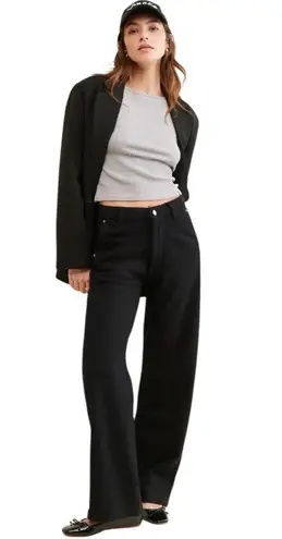 DL1961 Anthropologie Hepburn Black Wide Leg Knit Jean style Pants Size 28