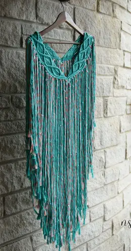 Original GoodVibeGoda Macramé Poncho Blue