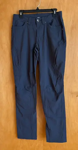 Duluth Trading Co Women's 8x33 Cargo Pants Dark Blue Gray Nylon Spandex Outdoor Size 8