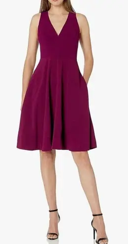 Dress the Population NWOT  Catalina Fit & Flare Cocktail Dress Large Magenta