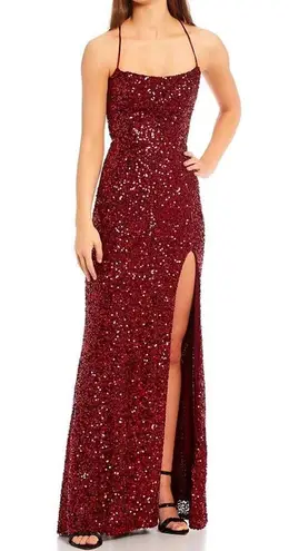 Dillard's  Red Sequin Maxi Dress