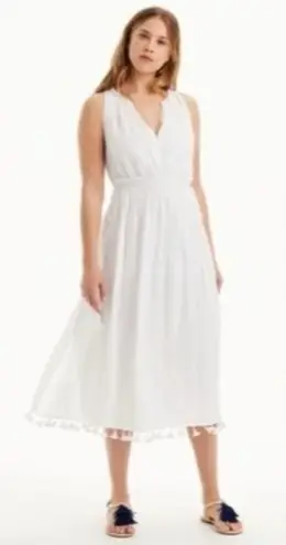 Club Monaco Club Monaco Dress Women 0 White Jonet Tassel Hem Midi Boho Cottagecore Preppy