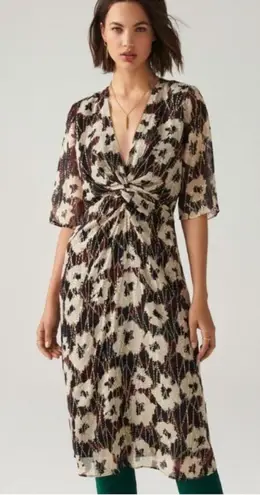 Ba&sh Lady Metallic Lurex Midi Dress