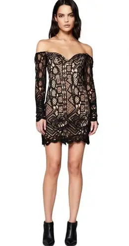 Bardot Zendaya Mini Lace Corset Mini Dress In Black Size XS NWT