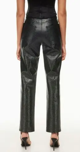 Wilfred Aritzia The Melina High Waisted Vegan Leather Black Pants Sz 2 Snakeskin