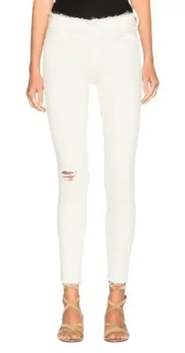 Mother Denim Women’s Size 26 Warm Ivory Double Fray Charmer Skinny Jeans White