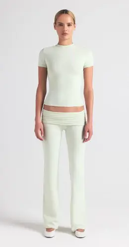 SKIMS Cotton Jersey Foldover Pant in Spearmint, Size Medium