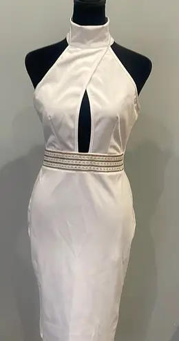 Source Unknown Elegant White Halter Dress with cutout detail small - Image 1