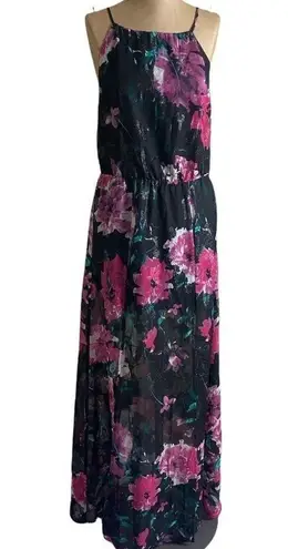 Tularosa  Pink Floral Spaghetti Strap Maxi Dress size Small