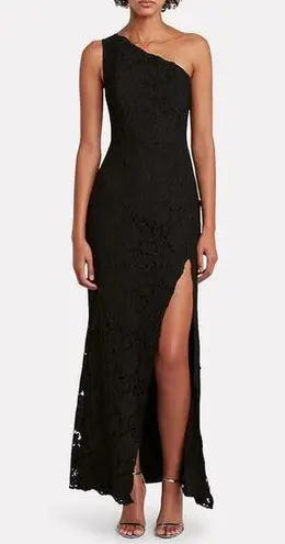 Fame and Partners Selma Black Lace One Shoulder Slit Formal Gown Size 8