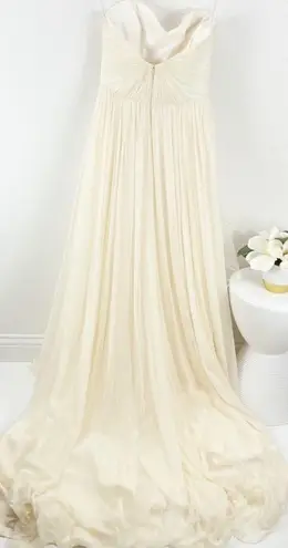 Hayley Paige Occasions Hayley Paige Silk Chiffon Wedding Bridal Gown Strapless Ivory Size 4