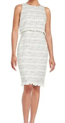 Karl Lagerfeld White Tweed Sheath Dress