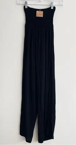 Cleobella New gauzy wide leg pants slit smocked elastic waist pull on boho XS