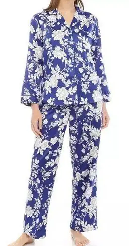Miss Elaine 2-Piece Notch Collar Top and Pants Pajama Set