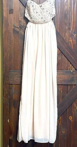 Lace & Beads London Beaded Strapless Gown Sz S