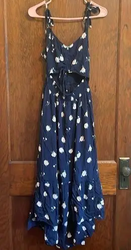 Hollister navy floral cutout long dress