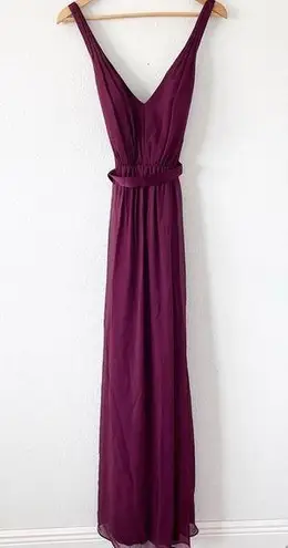 Vera Wang White by  Burgundy Wine Wine Bridesmaid Maxi Dress