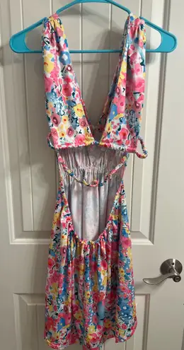 Floral Mini Dress Pink Size M