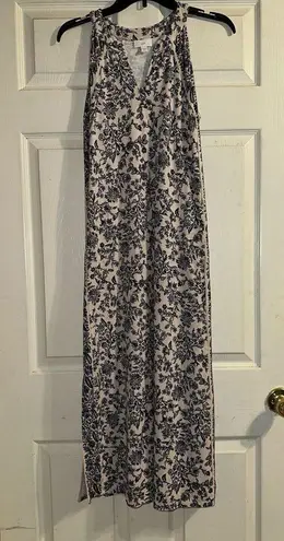 J.Jill Blush & Blue Floral Island Breeze Maxi Halter Neck Dress Extra Small Pet. Pink Size undefined