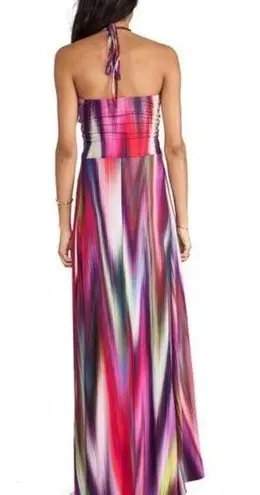 Sky Jolima Purple Multi Halter Braided Bodice Boho Maxi Dress Size Small