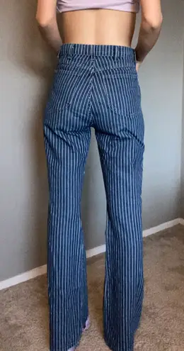 Reformation Pinstripe Bootcut Jeans