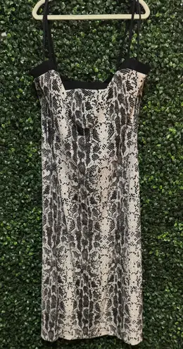 Eye Candy PYTHON SNAKESKIN STRAPPY BODYCON MIDI DRESS