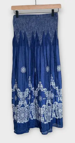Lapis Convertible Maxi Skirt Dress OS Boho Gypsy Whimsical Cottagecore Fairy Blue Size undefined