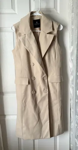 Bagatelle Collection Double Breasted Sleeveless Trench Coat vest dress size S